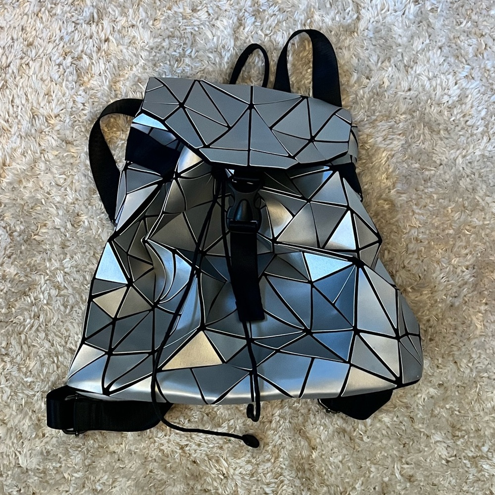 Emilio Pepe Geometric Backpack - Silver